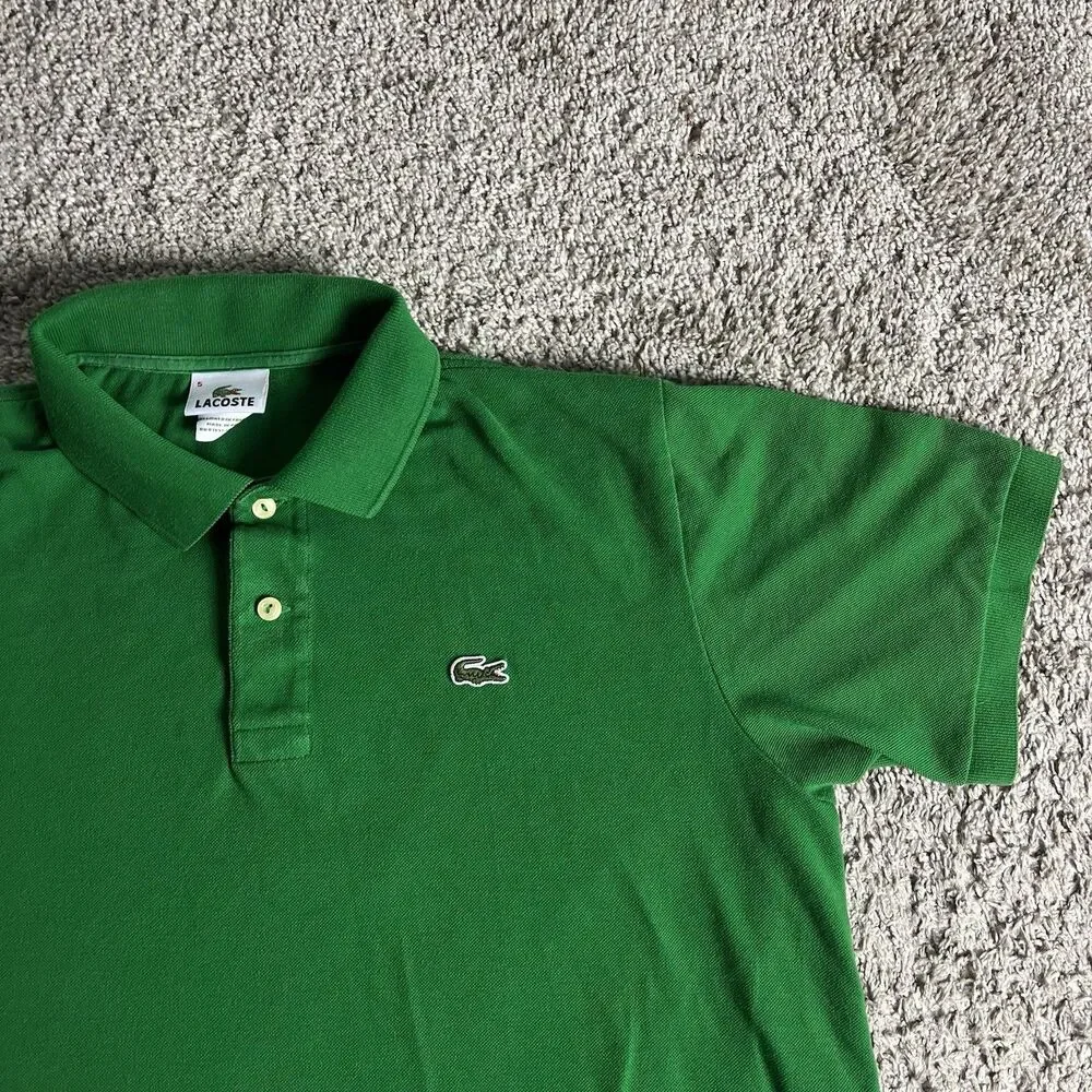 Lacoste Shirt Mens 5 Kelly Green Polo Short Sleeve Preppy Colorful